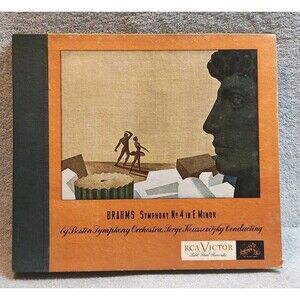 BRAHMS No. 4 E MINOR (5) 12" 78 RPM SET Serge Koussevitzky BSO - Victor DM-730